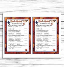 Test your christmas trivia knowledge in the areas of songs, movies and more. March Madness Party Trivia Game Basketball Trivia Ncaa Trivia Print Enjoymyprintables