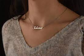 Gold Name Necklace Personalized Name Necklace Dainty Gold Etsy Solid Gold Necklace Gold Name Necklace Custom Necklace