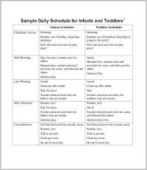 Baby Schedule 7 Free Word Excel Pdf Documents Download