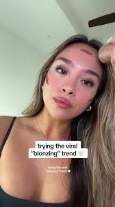 placing blush in the places i normally bronze! what do y’all think 🤭 using  rhode toasted teddy blush!! #viralmakeup #blonzing #trend #makeup #rhode