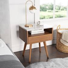 Nathan James James White And Brown Walnut Finish Faux Marble Top Storage Rectangular Accent Side Or End Table Walmart Com In 2020 Marble End Tables Marble Side Tables Accent Side Table