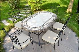160 180cm Oval Outdoor Garden Stone Mosaic Marble Dining Table Ovali Outdoor Stone Garden Table Patio Stones