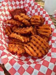 They have a distinctive red skin and creamy yellow flesh and are excellent for making mashed potatoes which is the base for these potato waffles. Sweet Potato Waffle Fries Alamo Springs Cafe Sweet Potato Waffles Waffle Fries Potato Waffles