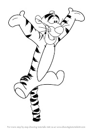A page for describing characters: Learn How To Draw Tigger From Winnie The Pooh Winnie The Pooh Step By Step Drawing Tutorials