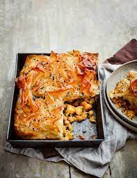 Spicy Chickpea Potato And Filo Slice Recipe Vegetable Pie Recipes Recipes Chickpea Recipes