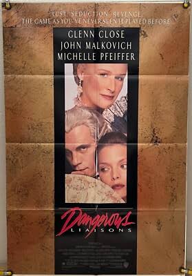 DANGEROUS LIAISONS FF ORIGINAL ONE SHEET MOVIE POSTER MICHELLE PFEIFFER  (1988) | eBay
