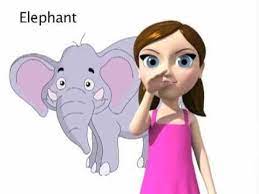Elephant Asl Sign For Elephant Animated Sign Language For Kids Baby Sign Language Asl Signs