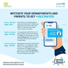 Follow these steps to get registered for coronavirus. Unicef Pakistan On Twitter Motivate Your Parents And Grandparents To Get The Covidvaccine Send Their Cnic Without Dashes And Spaces To 1166 To Get Them Registered For Vaccination Currently Registration Is Open