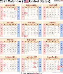 2021 Calendar With Federal Holidays