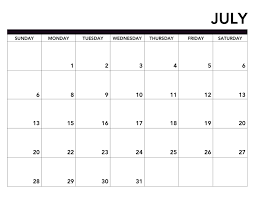 July Calendar 2019 Blank Template Printable Calendar July Blank Calendar Pages Calendar Template