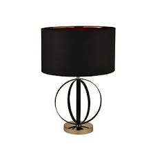 This elegant glass table lamp features a black linen shade with a gold interior that will bring a warm glow to your space. Black And Gold Table Lamp With Black Shade Gold Inner Home Office Bedside Light Ebay