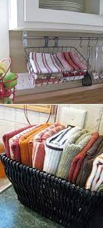 Storing Dishcloths In A Basket Is Much Better Than Them Being In The Drawer As You Can Declutter Kitchen Clutter Free Kitchen Countertops Clutter Free Kitchen