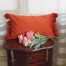 Featuring a modern, cylindrical silhouette and a abstract print in rich burnt orange, cream, and black hues this unique accent chair is sure to make a statement in any room you place it in. Burnt Orange Lumbar Velvet Pillow Cover Homebnc