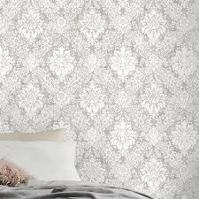 Out of 10.442 of wallpaper products and you´ll find your design panels for a beautiful home in an instant! Goodhome Vay Grey Damask Mica Effect Textured Wallpaper Diy At B Q