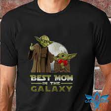 Master And Baby Yoda Best Mom In The Galaxy T Shirt Camaelshirt American Trending Tees