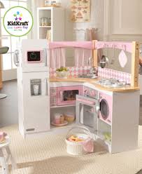 Playing With Our Grand Gourmet Kitchen Will Make Any Kid Feel Like A World Class Chef The Cute Pink And White Kids Play Kitchen Play Kitchen Sets Toy Kitchen