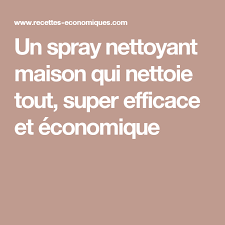 Un Spray Nettoyant Maison Qui Nettoie Tout Super Efficace Et Economique Nettoyer Maison Recette Produit Menager Astuce Menage