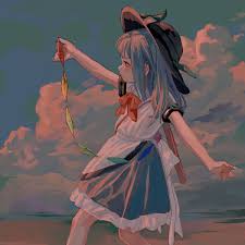 Pin By Legend T On Touhou Project In 2020 Anime Art Girl Anime Blue Hair Character Illustration