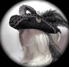 Black Tricorn Hat Pirate Hats Women S Tricorn Hat Go 107 Etsy Pirate Hats Black And Silver Braids Hats