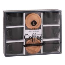 Coffret 6 Tasses Et Soucoupes En Gres Noir Marco Sur Maisons Du Monde Piochez Parmi Nos Meubles Et Objets Deco Et F En 2020 Tasse Et Soucoupe Soucoupe Maison Du Monde
