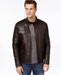 Michael Kors Quilted Leather Moto Jacket Coats Jackets Men Macy S Leather Jeans Men Leather Moto Jacket Leather Jacket