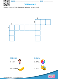Crossword B Kids Crossword Puzzles English Worksheets For Kids Crossword