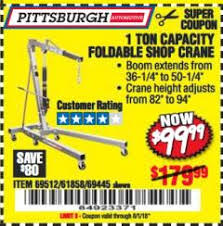 Grab the latest working 2 ton engine hoist coupons, discount codes and promos. Harbor Freight Tools Coupon Database Free Coupons 25 Percent Off Coupons Toolbox Coupons 1 Ton Capacity Foldable Shop Crane