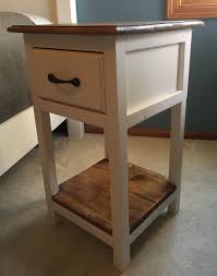 Farmhouse Nightstand End Table Pine Main Furniture Bedside Table Plans Rustic Furniture