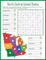 Help Students Learn The Names And Locations Of The North Central Us With This Combo Puzzle Worksheet Geography Worksheets Us Geography United States Geography