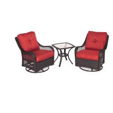 Hanover Orleans 3 Piece All Weather Wicker Patio Swivel Rocking Chat Set With Autumn Berry Cushions Orleans3pcsw B Bry The Home Depot Rocking Chair Set Swivel Rocking Chair Outdoor Furniture Sets