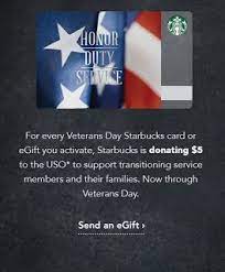 Free Tall Brewed Coffee At Starbucks For Veterans Active Duty Spouses 11 11 Plus 2 Other Ways To Thank A Ve Coffee Brewing Starbucks Card Gifts For Veterans