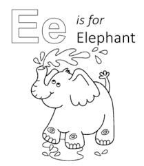 E is for elephant printable. Learning Letter E In The Alphabet Playing Learning