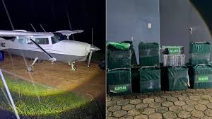 VÍDEO: Avião com mais de meia tonelada de cocaína é apreendido pela PM após pouso forçado no interior do MA