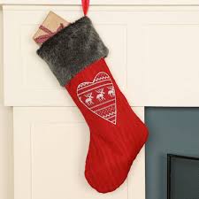 Gray And White Knit Long Christmas Stocking 24 December Home Christmas Stockings Hangers Home Garden