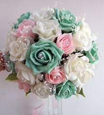 Check spelling or type a new query. Wedding Flowers Brides Bouquet Ivory Pale Pink Mint Green Roses Pink Wedding Flowers Peach Wedding Flowers Mint Bouquet Wedding