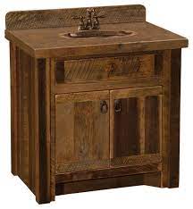It can help to map out the dimensions of the vanity using masking. Barnwood Vanity 30 Without Top Sink Center Rustic Bathroom Vanities And Sink Consoles By Rustic Deco Houzz