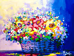 The certificate of authenticity which arrives with every painting provides an assurance and verifies the authenticity of the if you have another image of basket of flowers that you would like the artist to work from, please include it as an attachment. Basket Of Flowers Painting By Marilene Salles