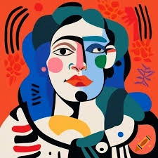 Mona lisa reimagined in the vibrant style of melvin mcgee