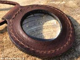 traditional 50mm leather magnifying lens necklace bushcraft solar firelighting leder