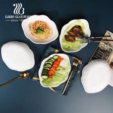 4.7 out of 5 stars. China Factory White Opal Glassware Dinner Plates Large Serving Platters Dessert Salad Plates For Meat Appetizers Dessert Sushi Party China Opal Glass Palte And Opal Glass Oval Flower Shape Plates Price