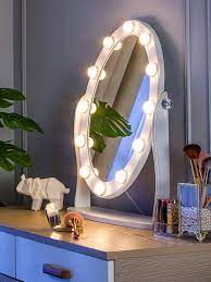 Plenty of storage places provide enough space to organize your things according to your various needs. Buy Luxfurni Hollywood Lighted Vanity Vintage Makeup Mirror W 12 Led Lights Touch Control Dimmable Cold Warm Light Adjustable Angle For Dressing Table Online In Turkey B083qhjjq7