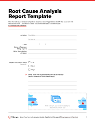 Root cause analysis(rca) is a step by step process used to understand the underlying root cause of an issue or incident or anything that should not have occurred in the first place. Root Cause Analysis Report Template Free Pdf Download Checklist