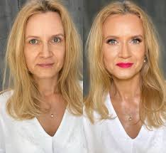 Szkolenie indywidualne z moją wspaniałą kursantką Paulina 👏👏👏 Cera  dojrzała i makijaż rozświetlający z akcentem na usta 🥰🥰 Dziękuje naszej  pięknej modelce pani Dorocie za możliwość publikacji zdjęcia przed i po  makijażu ☺️