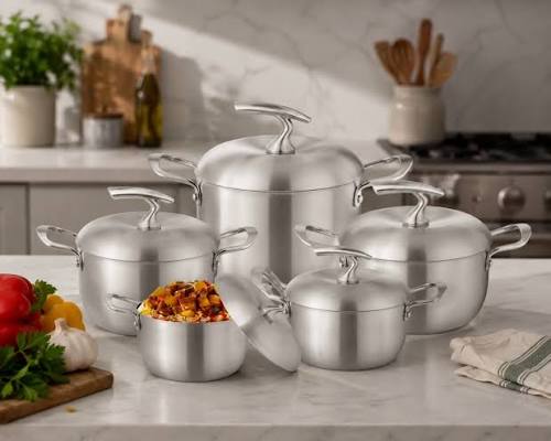 🌟🍲 Juego de Ollas de Aluminio (5 Piezas) 🍲✨ Un juego de diseño  profesional, esencial en cualquier cocina para equiparte con calidad y  eficiencia. Este modelo destaca por su acabado clásico y