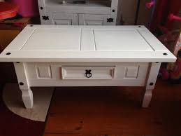 Corona Mexican Pine Coffee Table Painted White And Protected With Wax Pine Furniture Makeover Pine Furniture Mexican Pine Furniture