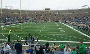 photos at notre dame stadium that are behind an endzone