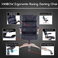 vanbow high back office chair ergonomic pu leather computer desk executive chair adjustabl memory foam seat cushion modern office chair high back office chair