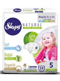 sleepy 5 numara beden natural bebek bezi cirtli junior 24 adet fiyati 0352 24