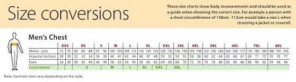 Size Charts Gs Workwear