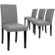 The seats are upholstered in a grey salt fabiaan van severen, dining chairs, patinated black leather, tubular steel, lace, belgium. Walnew Set Of 4 Modern Upholstered Dining Chairs With Wood Legs Gray Walmart Com Walmart Com